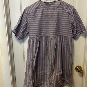 Zara Blue, Red, and White Striped Dress